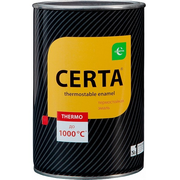 CERTA эмаль термостойкая до 800С черный (0,8кг)