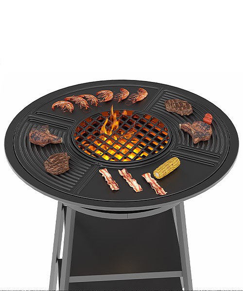 Чугунный Fantastic Grill Везувий Ø700 (чаша+подставка+плита Gurman Ø700+крышка) — фото 2