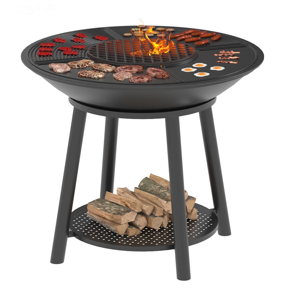 Чугунный Fantastic Grill Везувий Ø1000 Престиж (чаша+подставка престиж+плита Gurman Ø1000+крышка)