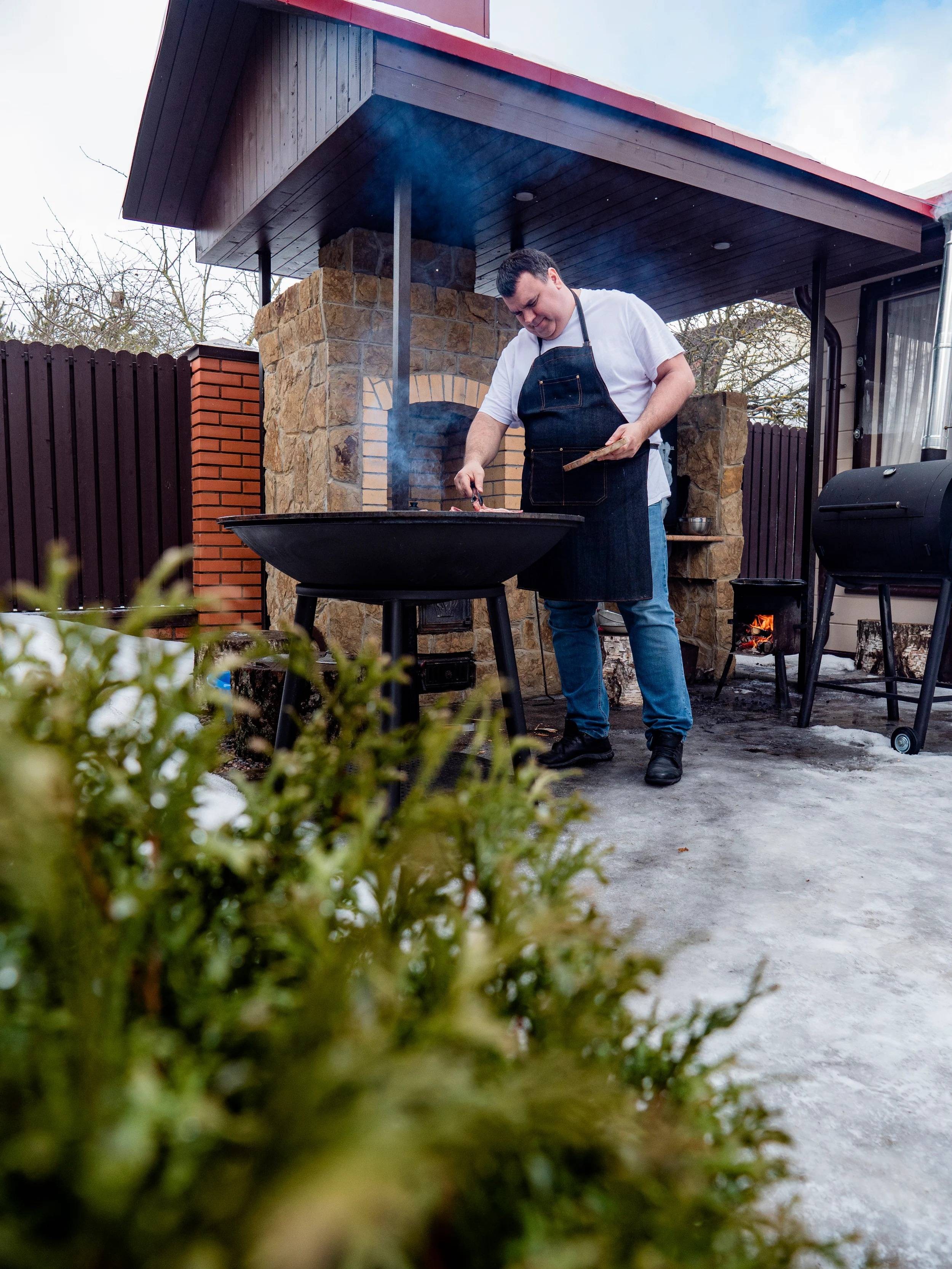 Чугунный Fantastic Grill Везувий Ø1000 Престиж (чаша+подставка престиж+плита Gurman Ø1000+крышка) — фото 3