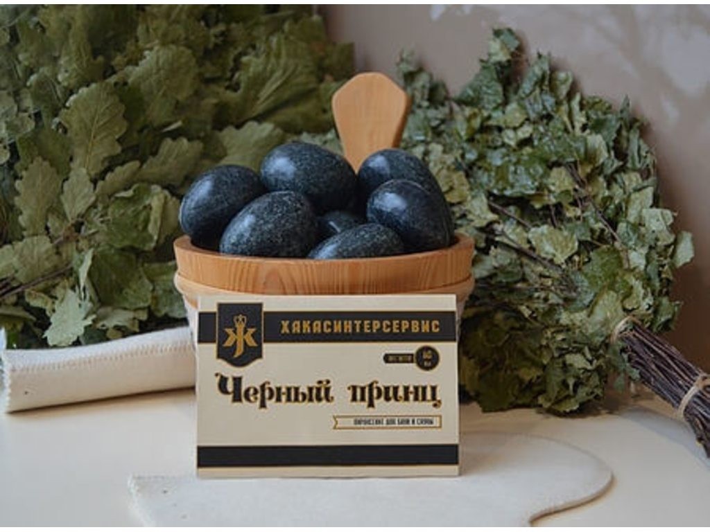 Камни для бани Черный принц шлифованный средний (ведро 20 кг) ХАКАСИНТЕРСЕРВИС — фото 2